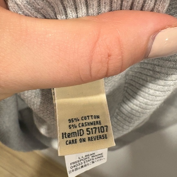 EUC- L.L BEAN -Women's Cotton/Cashmere Sweater, Crewneck Jacquard - Picture 5 of 7
